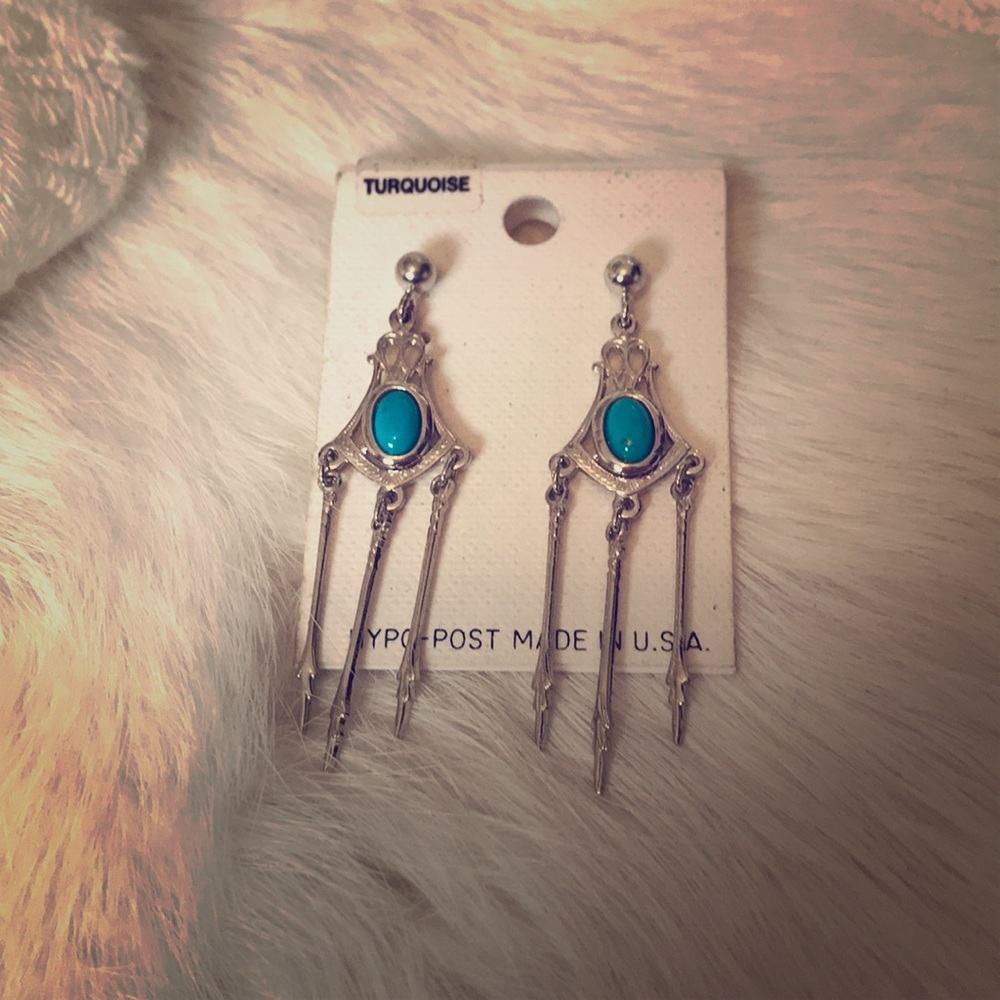 Silver and Turquoise Stud Earrings